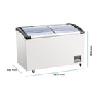 Frigola SD-628 545L Curved Glass Chest Freezer