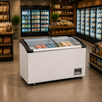 Frigola SD-628 545L Curved Glass Chest Freezer
