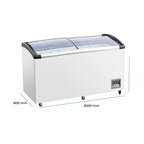 Frigola SD-789 720L Curved Glass Chest Freezer